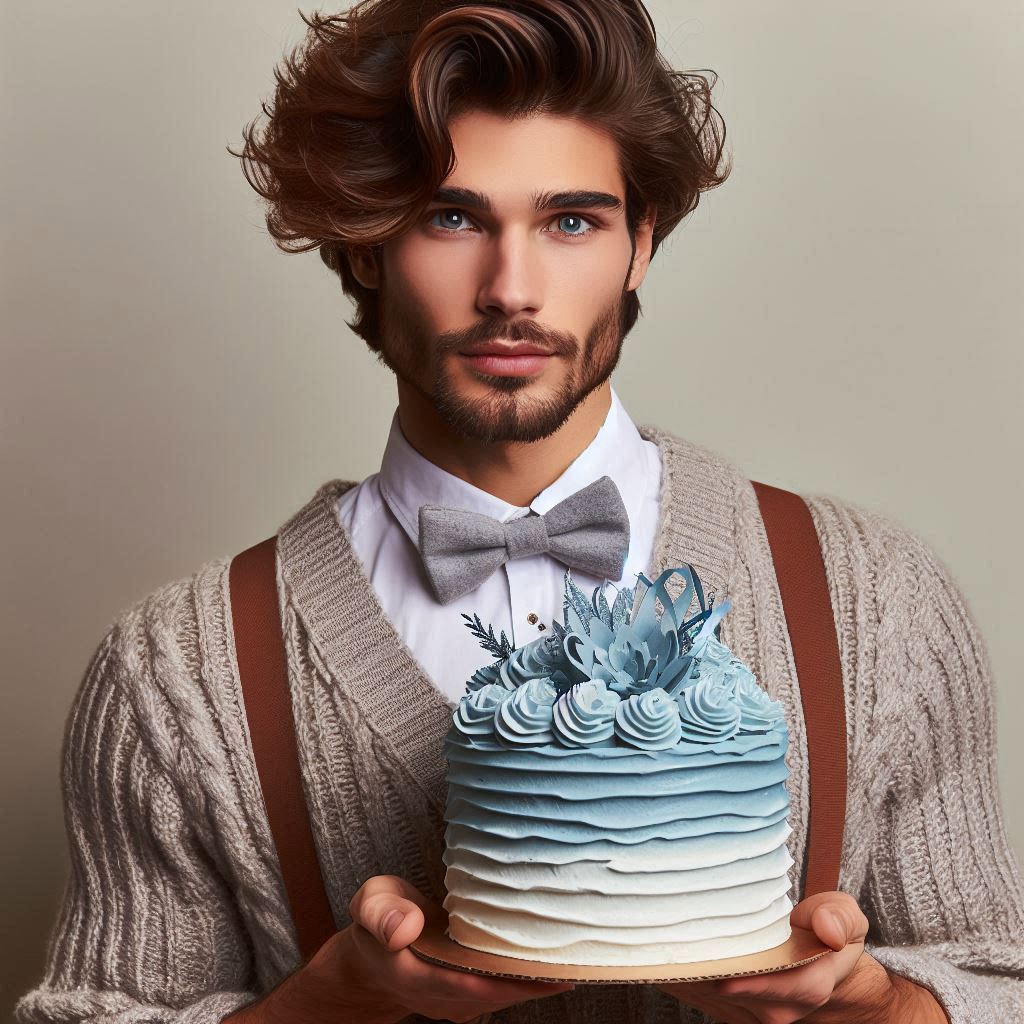 young guy with cake