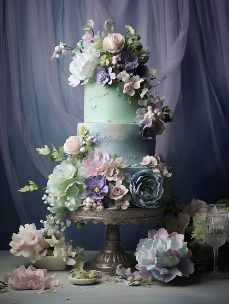 new colored wedding cake