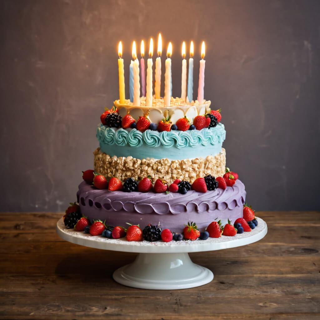 birthday cake gyumolccsel