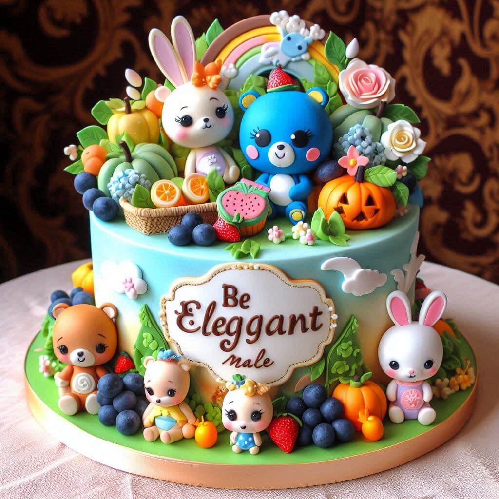 extra dekoration with animals and fruits